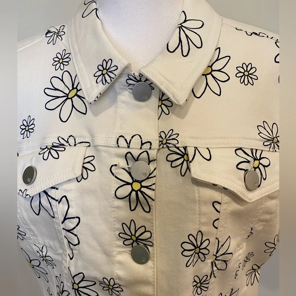 DG2 By Diane Gilman short sleeve denim jacket NWT Size L - Picture 4 of 11